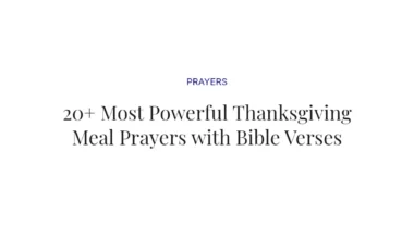 20+ Most Powerful Thanksgiving Meal Prayers with Bible Verses