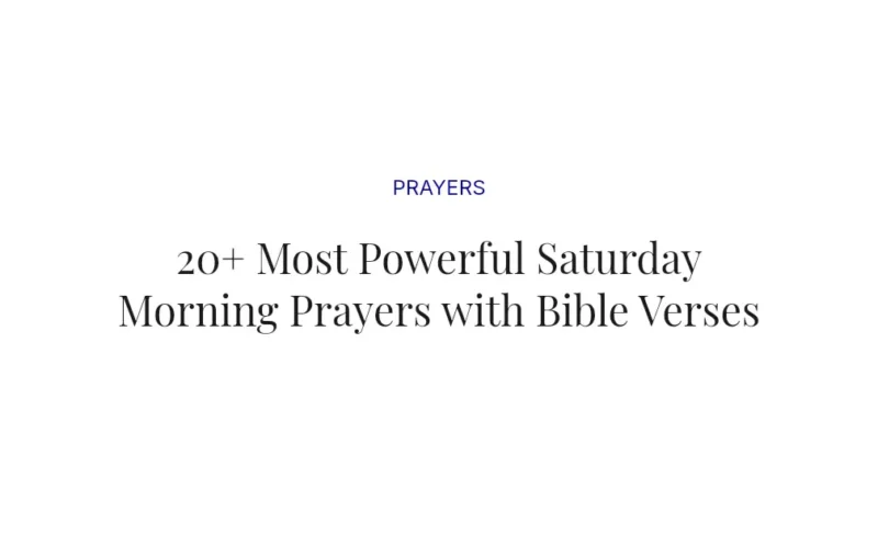 20+ Most Powerful Saturday Morning Prayers with Bible Verses