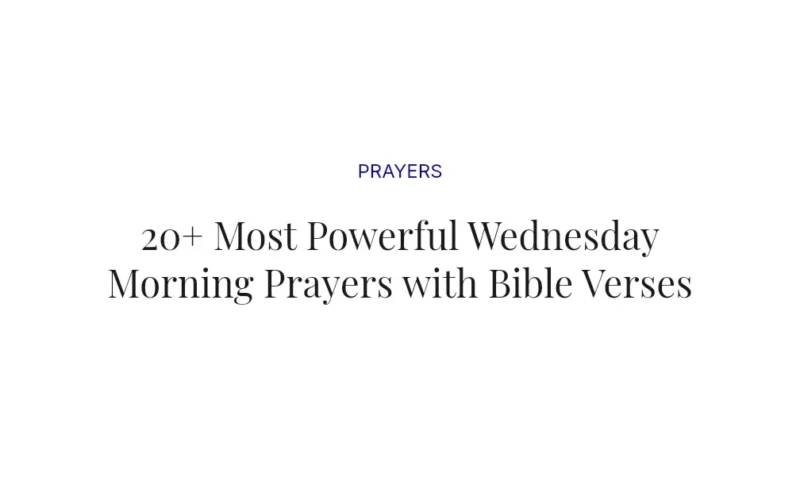 20+ Most Powerful Wednesday Morning Prayers with Bible Verses