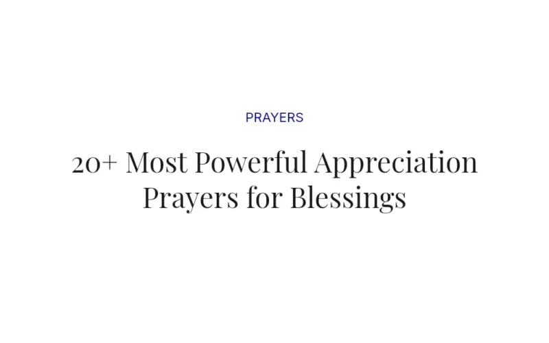 20+ Most Powerful Appreciation Prayers for Blessings