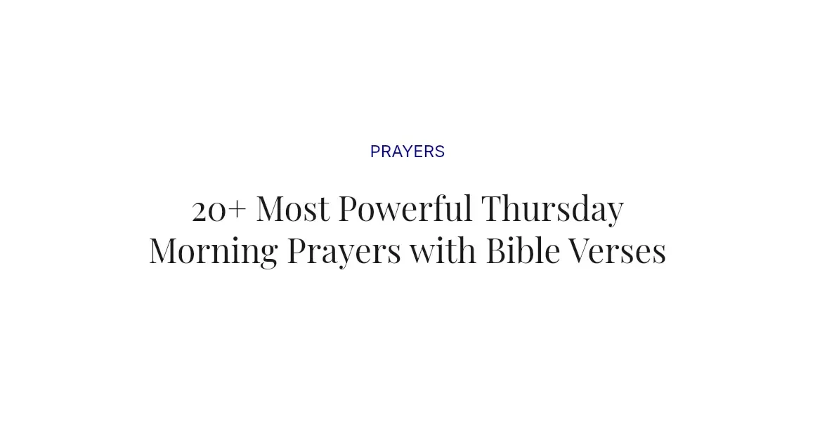 20+ Most Powerful Thursday Morning Prayers with Bible Verses
