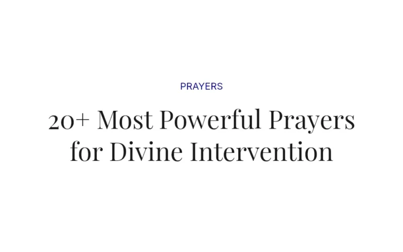 20+ Most Powerful Prayers for Divine Intervention