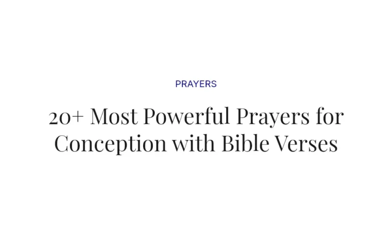 20+ Most Powerful Prayers for Conception with Bible Verses