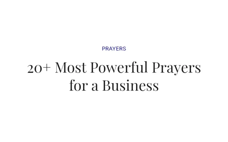 20+ Most Powerful Prayers for a Business