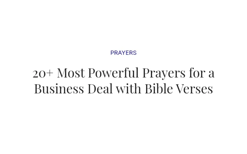 20+ Most Powerful Prayers for a Business Deal with Bible Verses