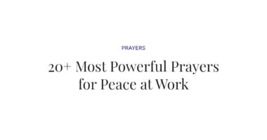 20+ Most Powerful Prayers for Peace at Work