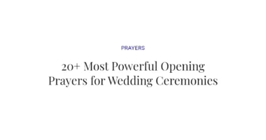 20+ Most Powerful Opening Prayers for Wedding Ceremonies