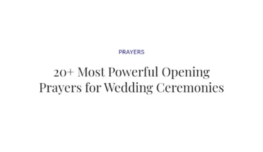 20+ Most Powerful Opening Prayers for Wedding Ceremonies
