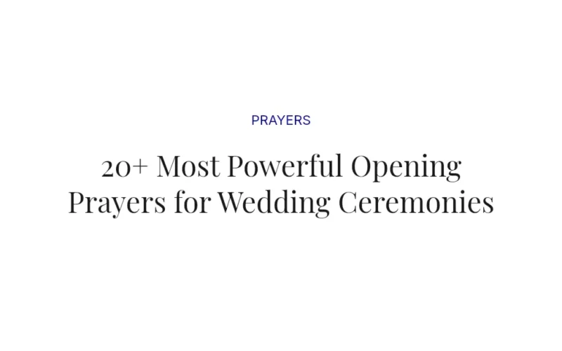 20+ Most Powerful Opening Prayers for Wedding Ceremonies