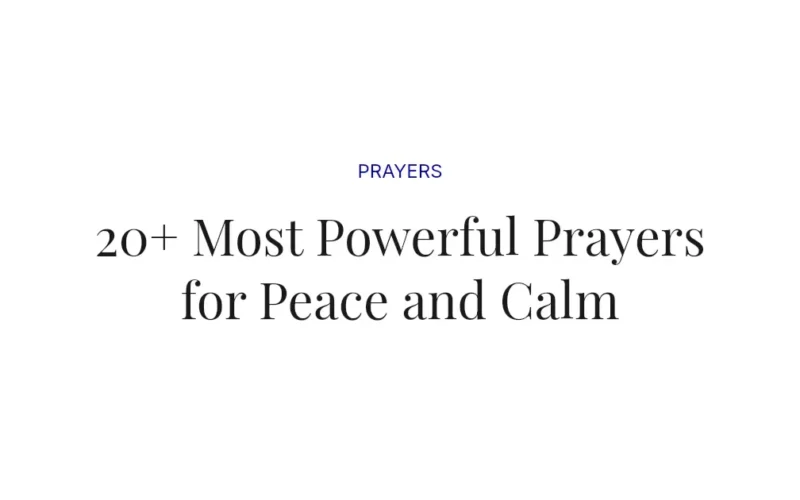 20+ Most Powerful Prayers for Peace and Calm