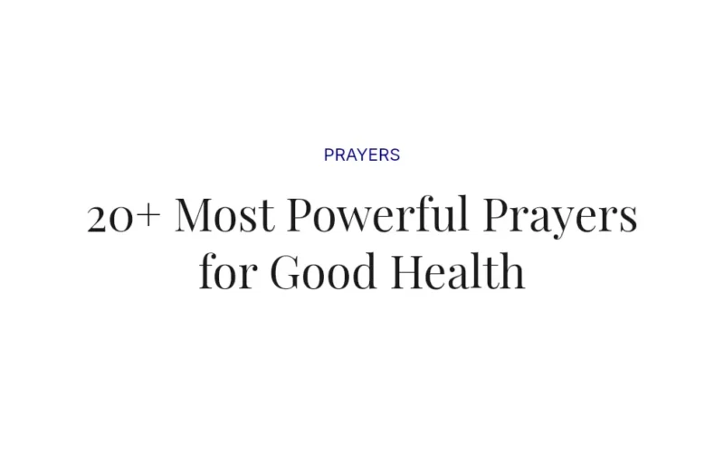 20+ Most Powerful Prayers for Good Health