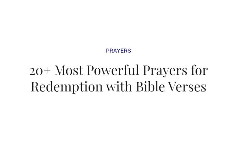20+ Most Powerful Prayers for Redemption with Bible Verses