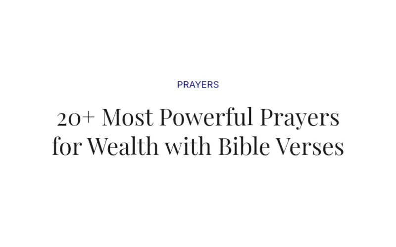 20+ Most Powerful Prayers for Wealth with Bible Verses