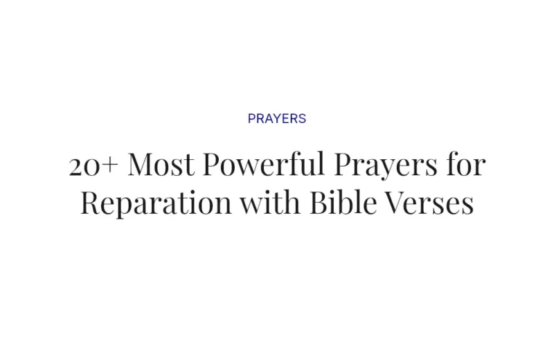 20+ Most Powerful Prayers for Reparation with Bible Verses