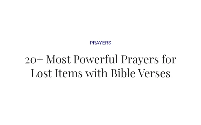 20+ Most Powerful Prayers for Lost Items with Bible Verses