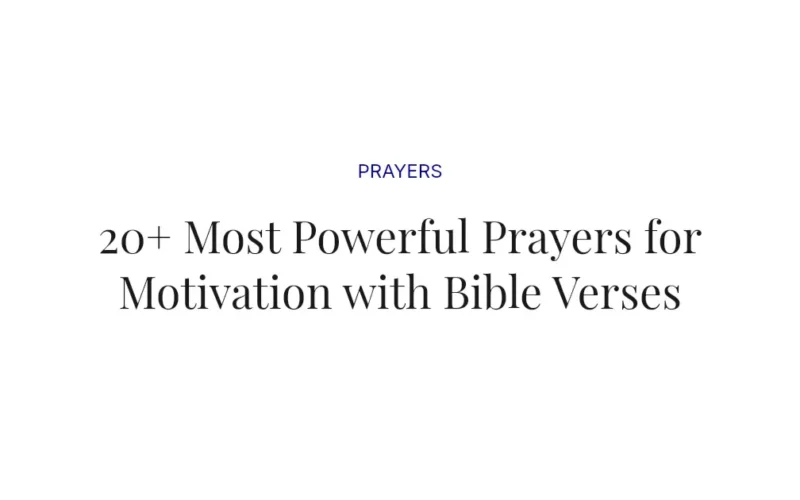 20+ Most Powerful Prayers for Motivation with Bible Verses