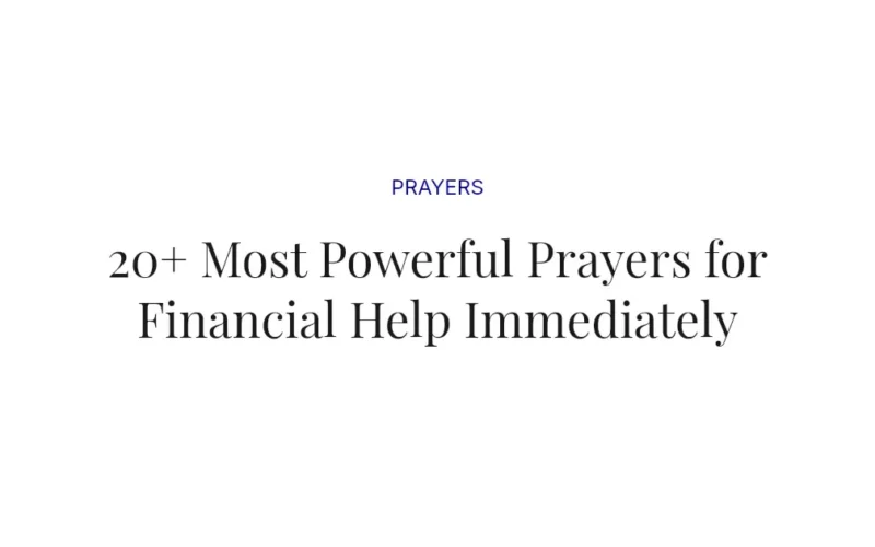 20+ Most Powerful Prayers for Financial Help Immediately