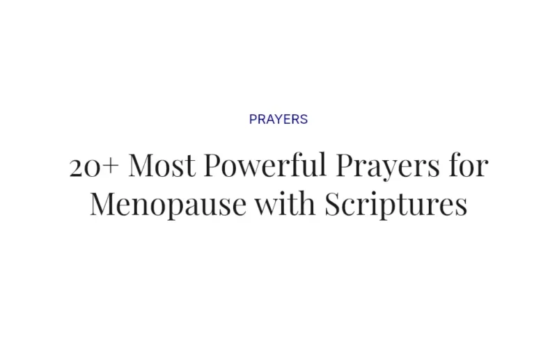 20+ Most Powerful Prayers for Menopause with Scriptures