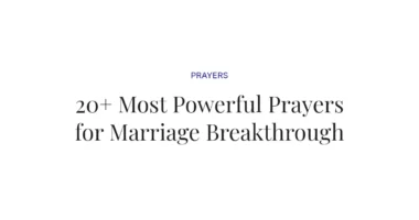 20+ Most Powerful Prayers for Marriage Breakthrough