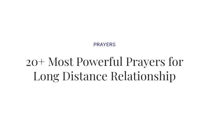 20+ Most Powerful Prayers for Long Distance Relationship