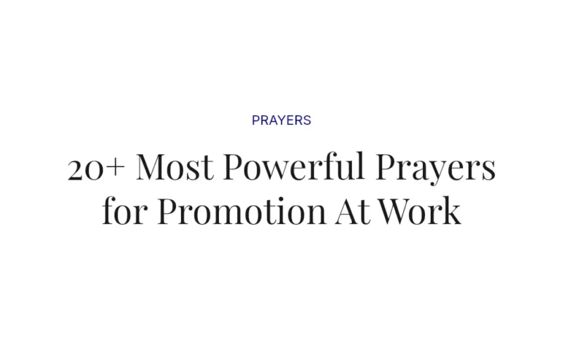 20+ Most Powerful Prayers for Promotion At Work