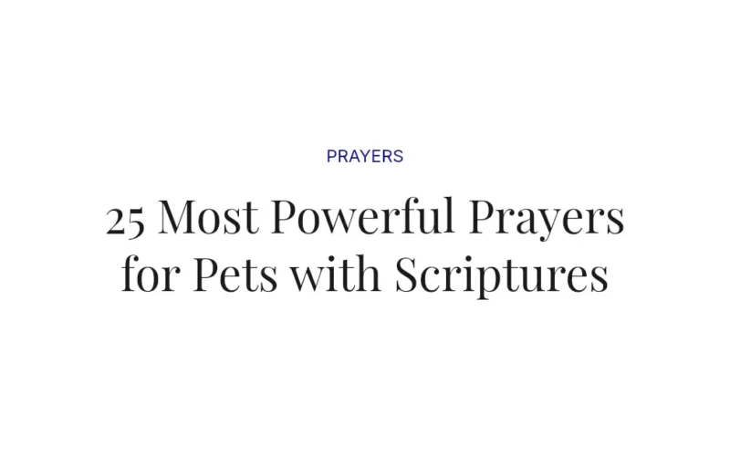 25 Most Powerful Prayers for Pets with Scriptures