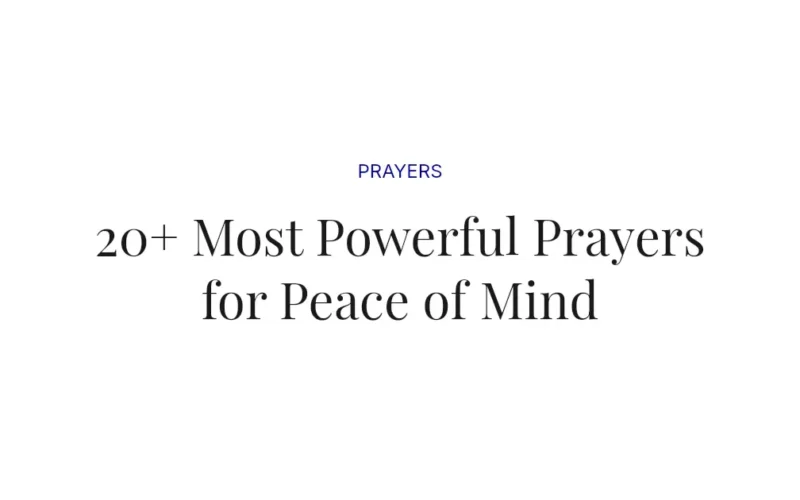 20+ Most Powerful Prayers for Peace of Mind