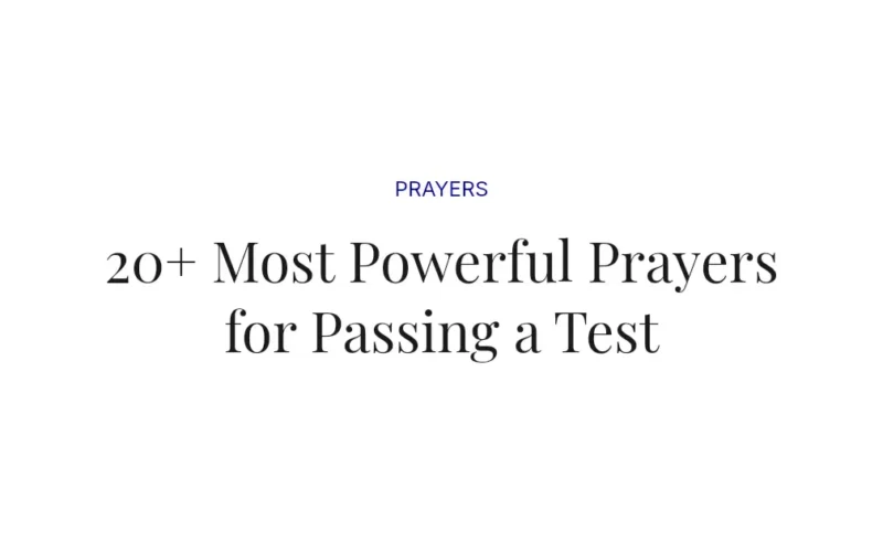 20+ Most Powerful Prayers for Passing a Test