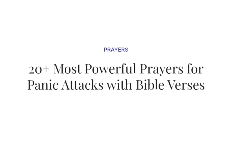 20+ Most Powerful Prayers for Panic Attacks with Bible Verses