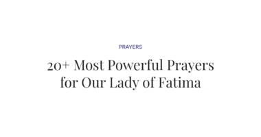 20+ Most Powerful Prayers for Our Lady of Fatima