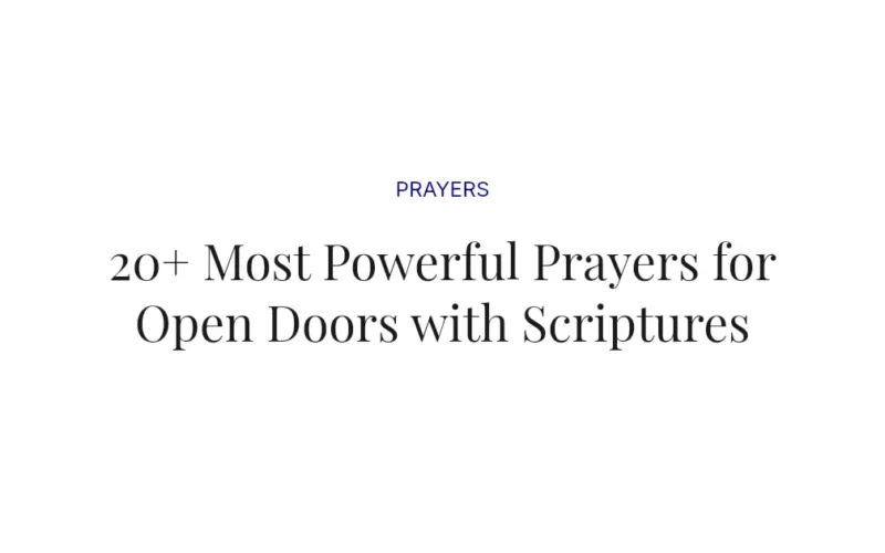 20+ Most Powerful Prayers for Open Doors with Scriptures