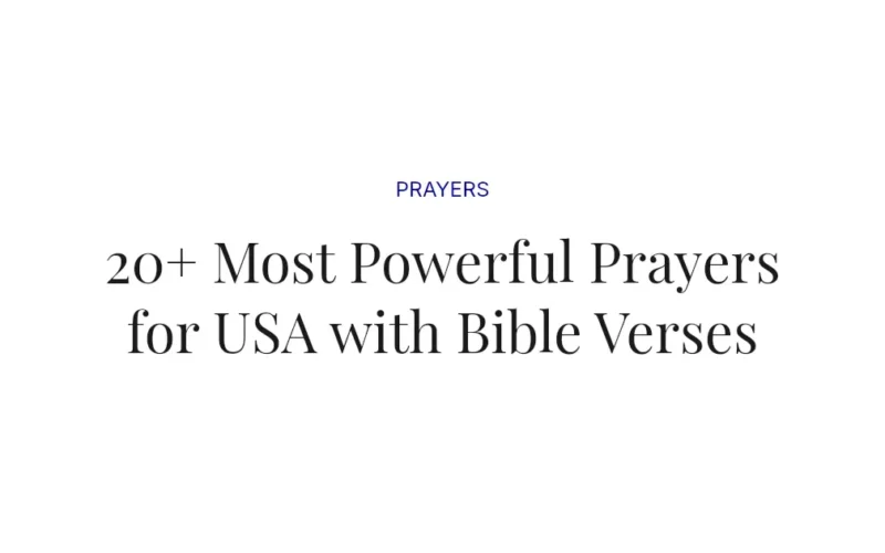 20+ Most Powerful Prayers for USA with Bible Verses