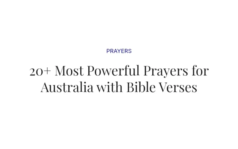 20+ Most Powerful Prayers for Australia with Bible Verses