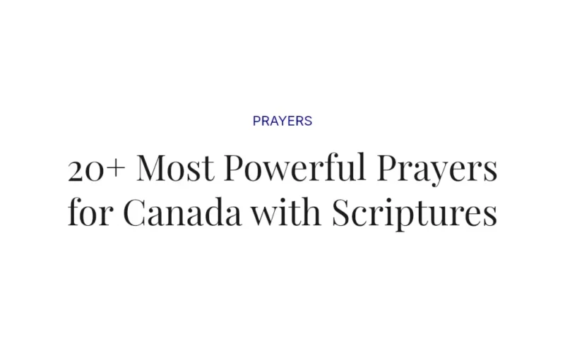 20+ Most Powerful Prayers for Canada with Scriptures