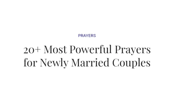 20+ Most Powerful Prayers for Newly Married Couples