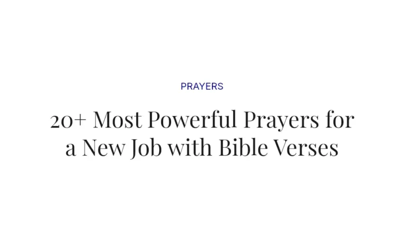 20+ Most Powerful Prayers for a New Job with Bible Verses