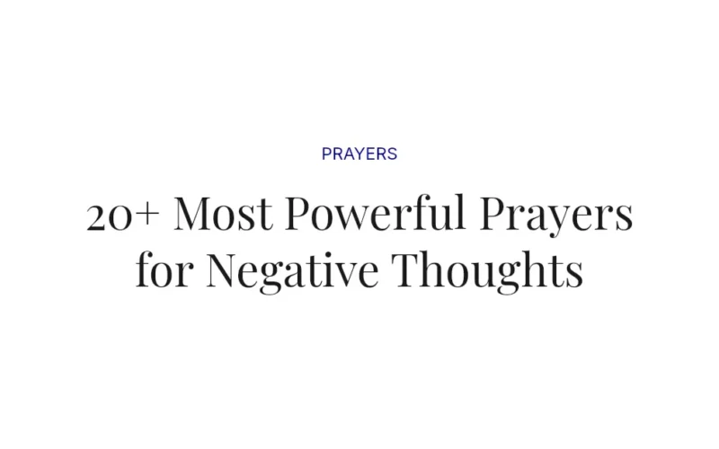 20+ Most Powerful Prayers for Negative Thoughts