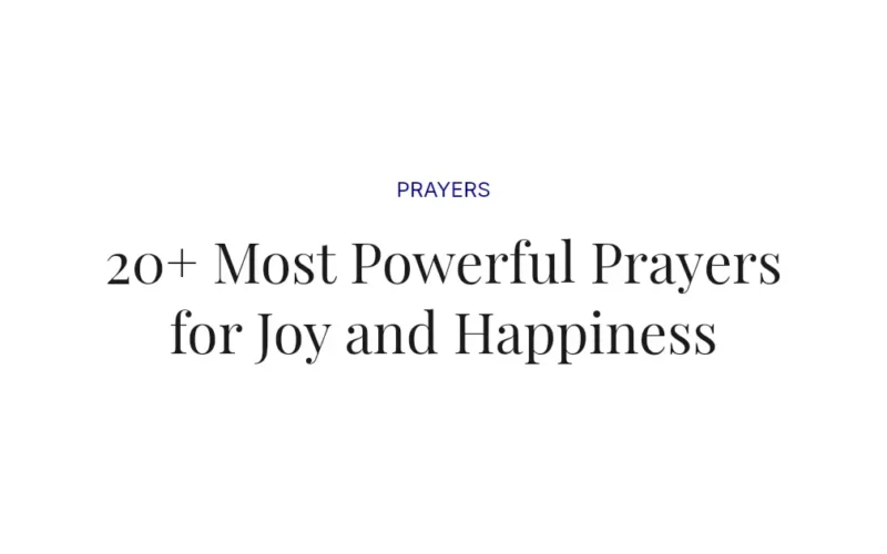 20+ Most Powerful Prayers for Joy and Happiness