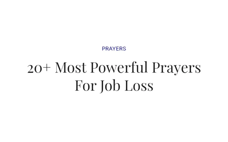 20+ Most Powerful Prayers For Job Loss