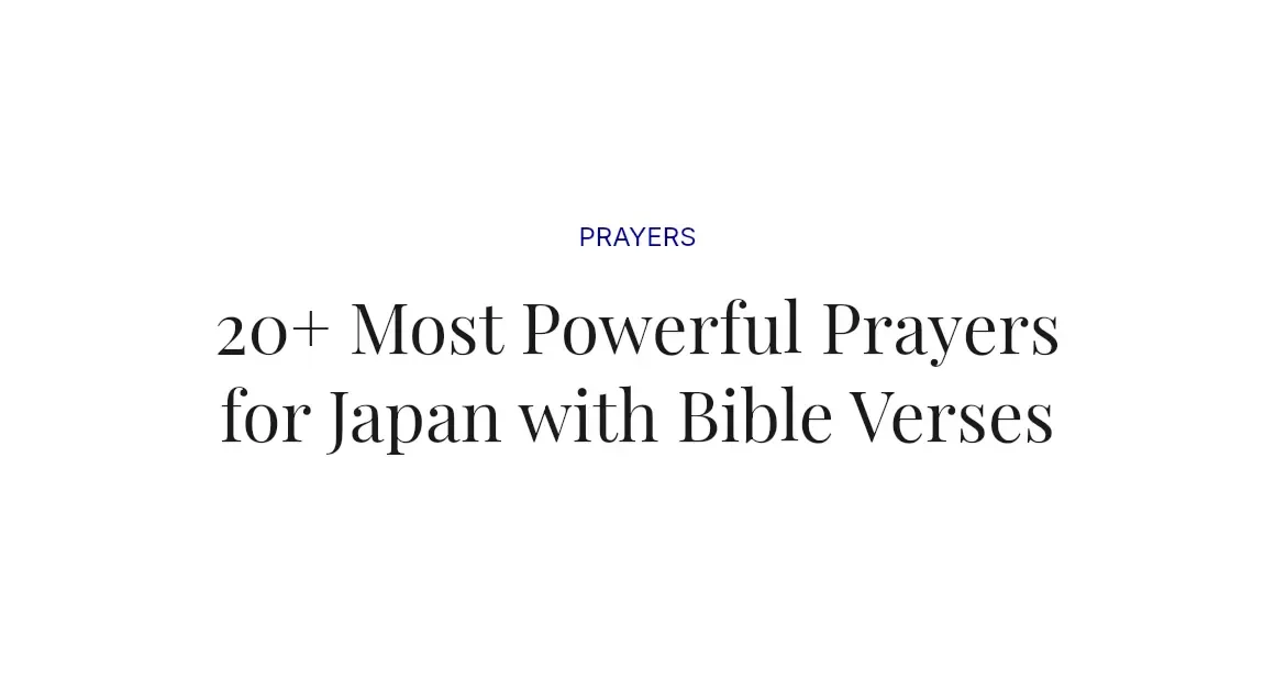 20+ Most Powerful Prayers for Japan with Bible Verses