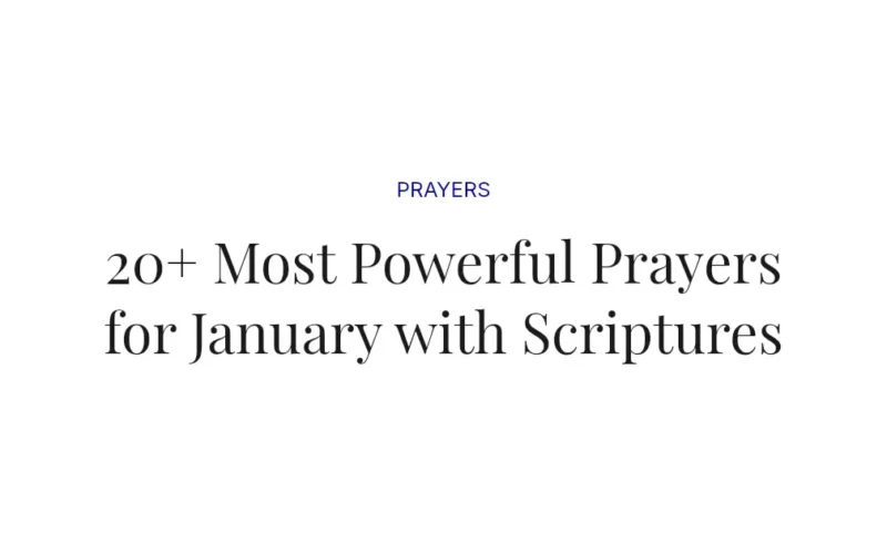 20+ Most Powerful Prayers for January with Scriptures
