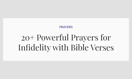 20+ Powerful Prayers for Infidelity with Bible Verses