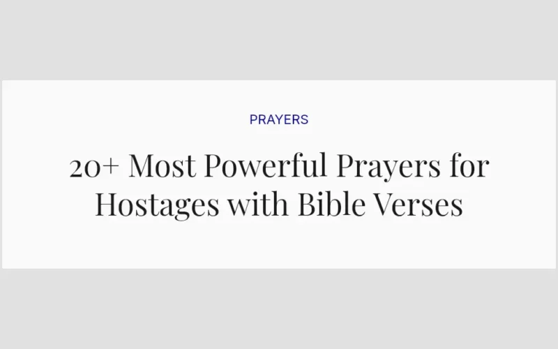 20+ Most Powerful Prayers for Hostages with Bible Verses