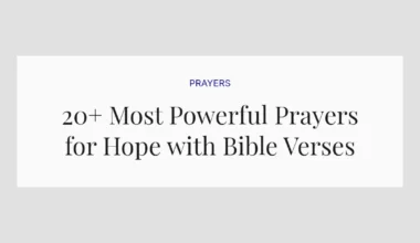 20+ Most Powerful Prayers for Hope with Bible Verses