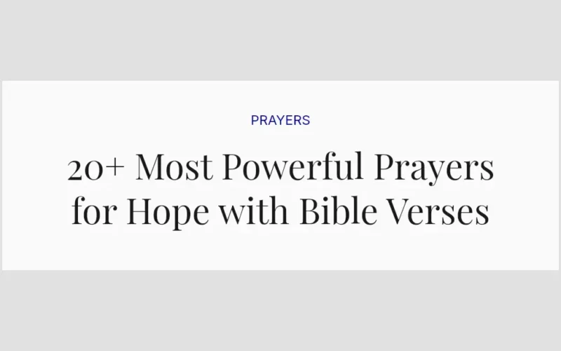 20+ Most Powerful Prayers for Hope with Bible Verses