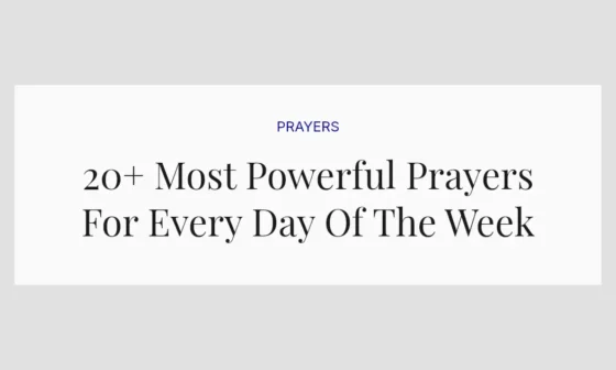 20+ Most Powerful Prayers For Every Day Of The Week