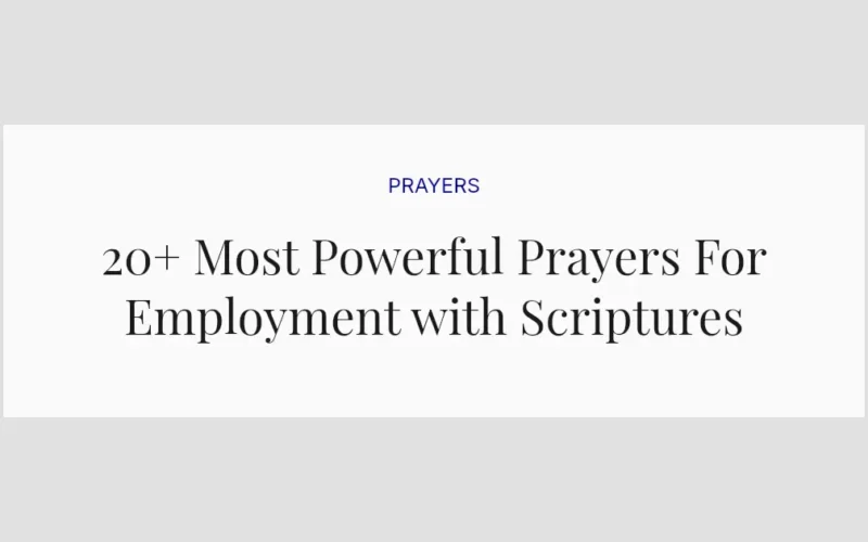 20+ Most Powerful Prayers For Employment with Scriptures