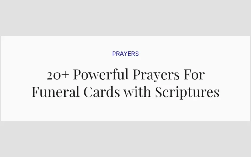 20+ Powerful Prayers For Funeral Cards with Scriptures