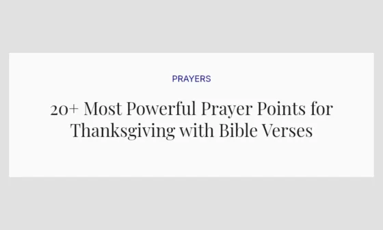 20+ Most Powerful Prayer Points for Thanksgiving with Bible Verses