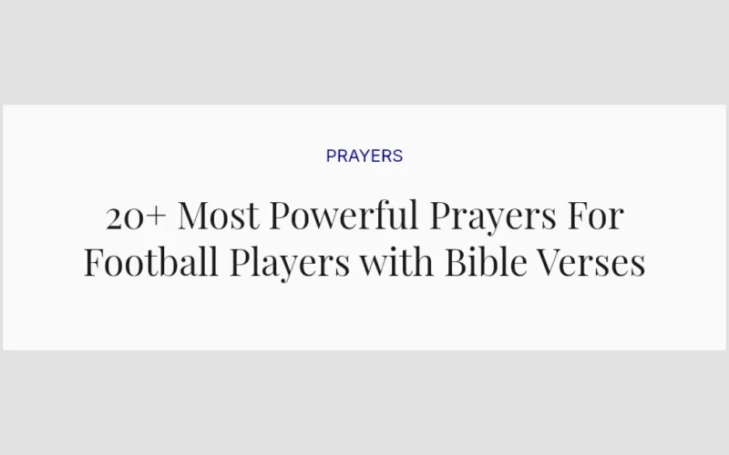 20+ Most Powerful Prayers For Football Players with Bible Verses